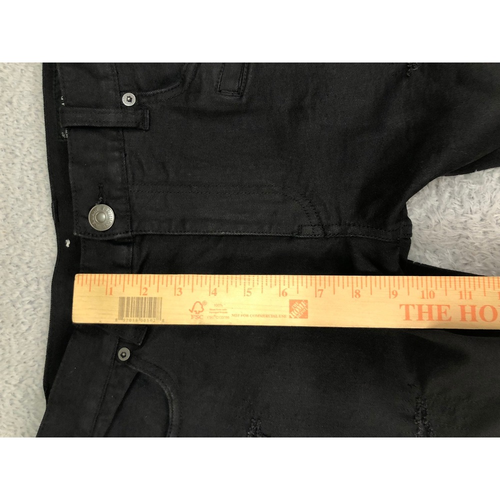 Armani Exchange Jeans Men 33x32 Black J27 Skinny Biker Distressed Moto Denim - Picture 8 of 12